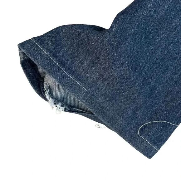 PAIGE Blue Wash Distressed Straight Leg Mid Rise Womens Jeans SZ 30 - Picture 7 of 14